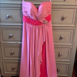 Two Tone Pink Bridesmaid Dress